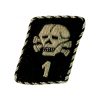 German SS Totenkopf Division Collar Tabs (Single skull) with 1 Numeral (original)