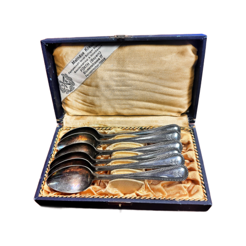 WW2 Original German Third Reich “Adolf Hitler” Silver Spoon Set - Image 2