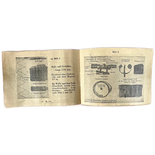 WW2 Original Very Rare German K43 Rifle Butt Stock field Manual (Original) - Image 2