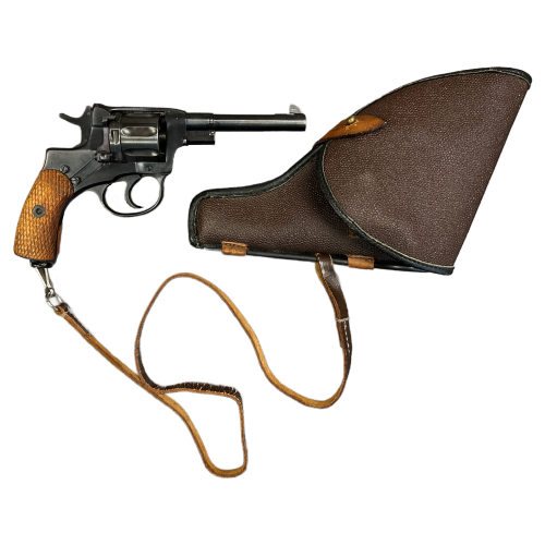 WW2 1940 Russian M1895 Nagant ZHO Revolver with Holster Rig (Original) - Image 2