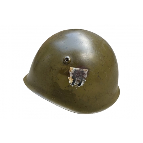 WW2 German Third Reich Italian M33 SS Military Double-Decal Helmet (Original) - Image 2