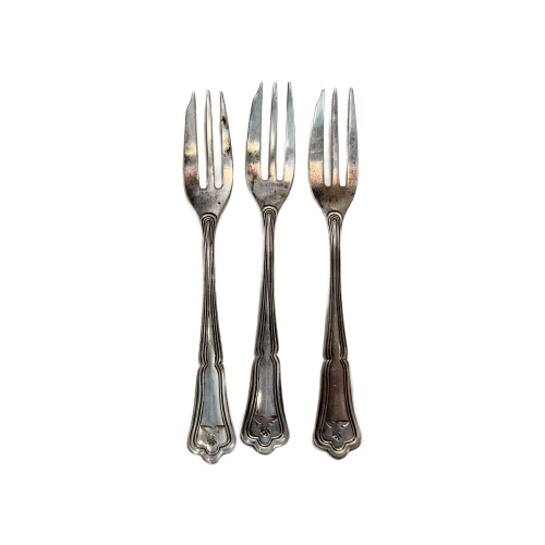 German Third Reich Luftwaffe Sterling Silver plated 16 Piece Silverware Set Marked 1938 Rostfrei Solingen by Giessen (Original) - Image 8
