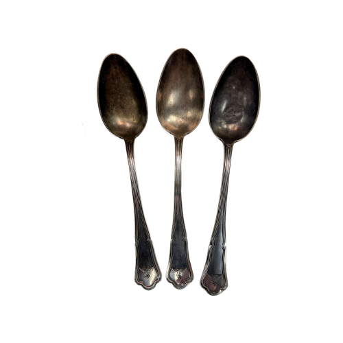 German Third Reich Luftwaffe Sterling Silver plated 16 Piece Silverware Set Marked 1938 Rostfrei Solingen by Giessen (Original) - Image 7